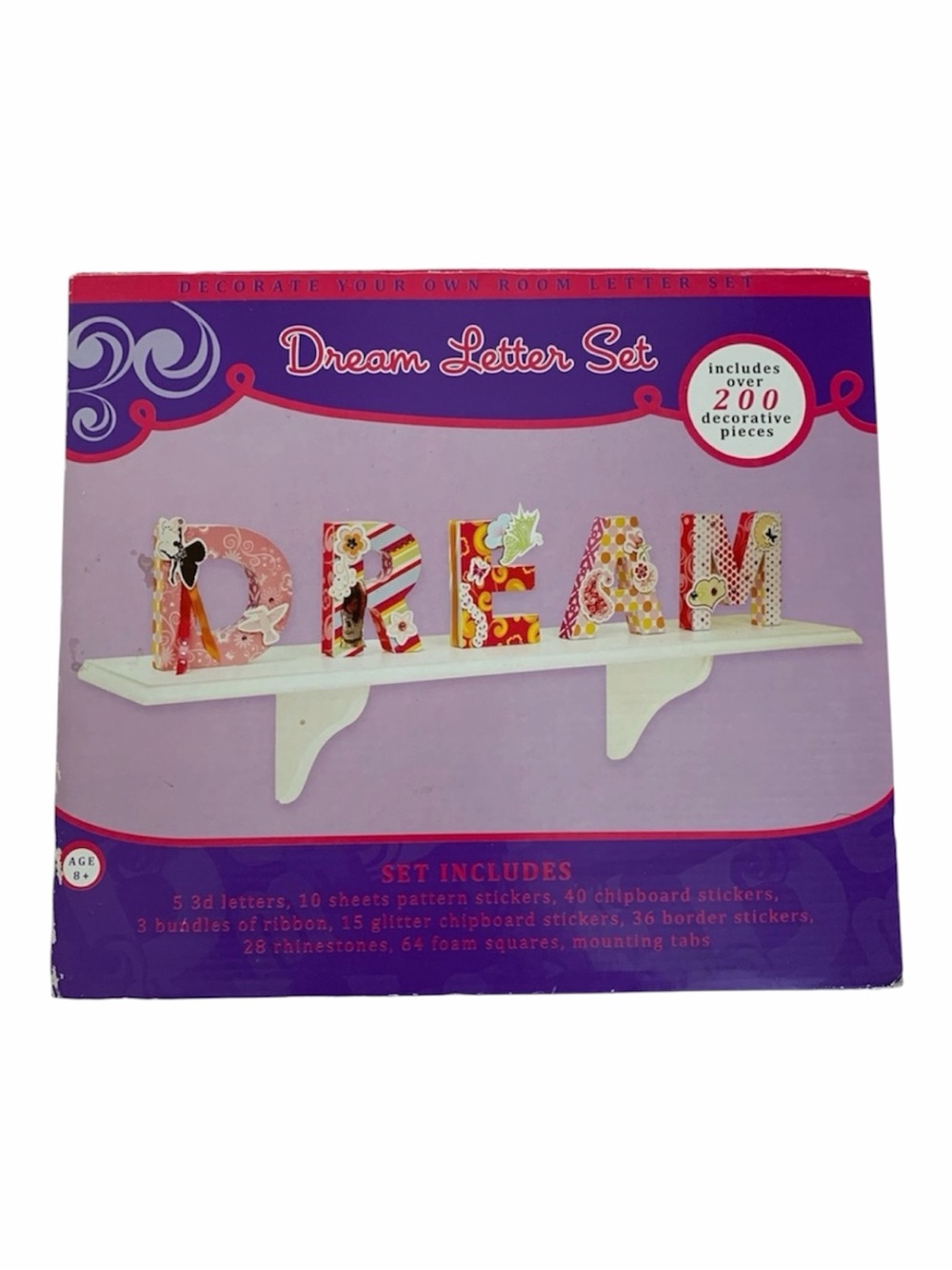 NWT Dream Letter Activity Set DIY Room Decor Kit Mounting Tabs Youth Aged 8+
